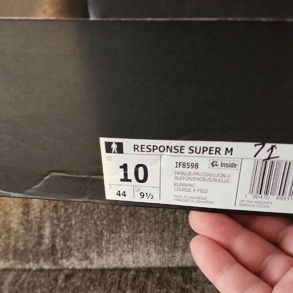 Adidas Response Super M Size 10 NWT Blue Athletic Shoes with Breathable Mesh - Picture 2 of 4